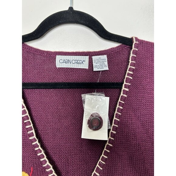 Cabin Creek Fall Leaves Knit Sweater Vest Grandma Cottage Vintage Size 1X NWT - Picture 7 of 7